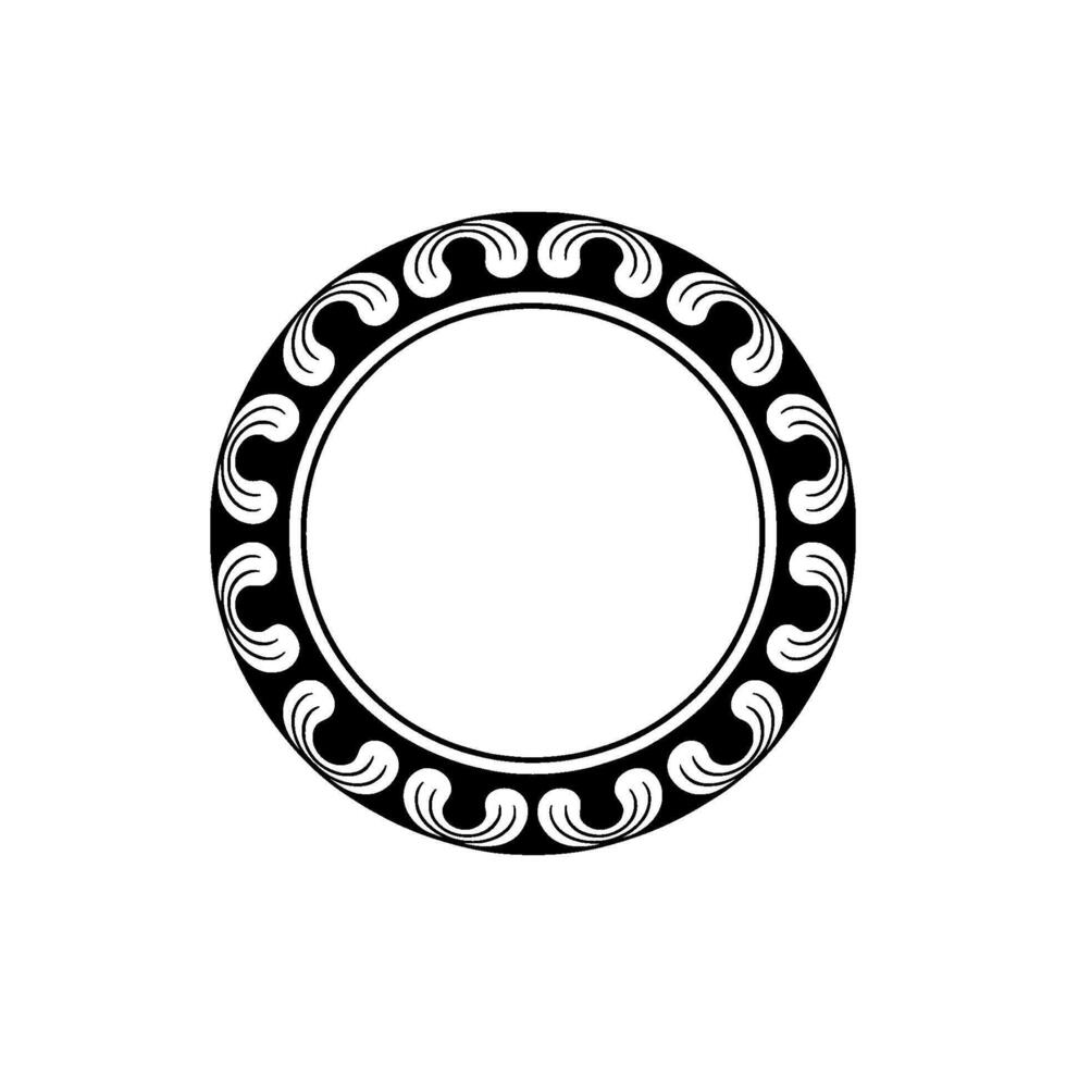 Elegant Black White Circular Ornament - Decorative Element. vector