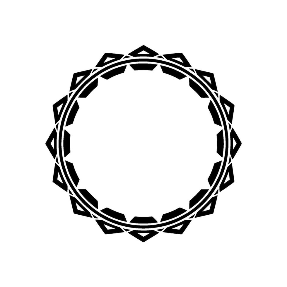 Minimalist Geometric Mandala Black and White Circular. vector