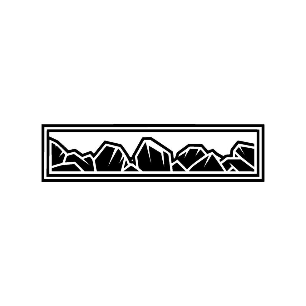 Minimalist Black White Mountain Landscape. vector