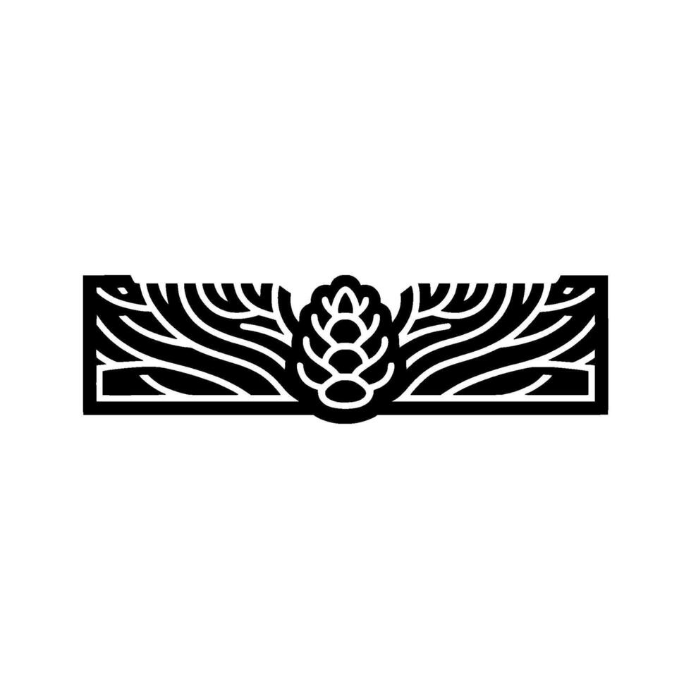 Minimalist Floral Element, Black Cutout , Elegant Ornament. vector