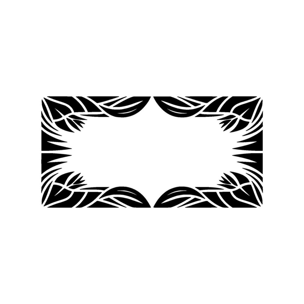 Geometric Leaf Frame on White Background Decorative Element. vector