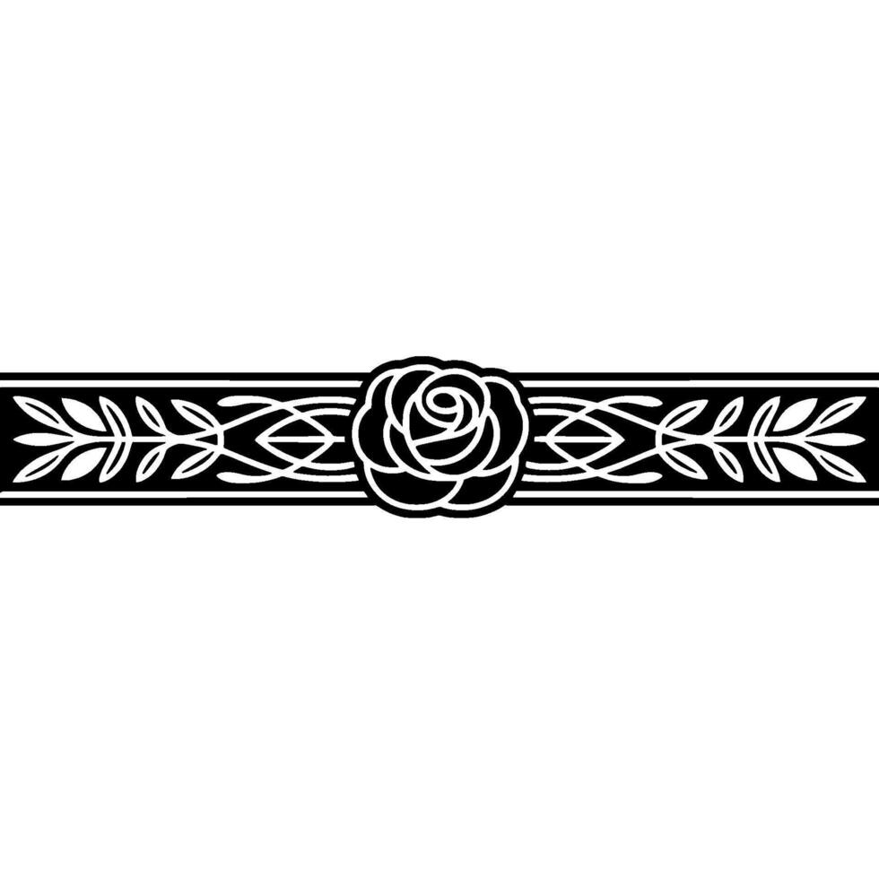 Elegant Floral Banner in Black and White. vector