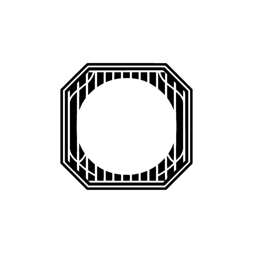 Abstract Geometric Frame, Black and White Minimalist , Modern Style. vector
