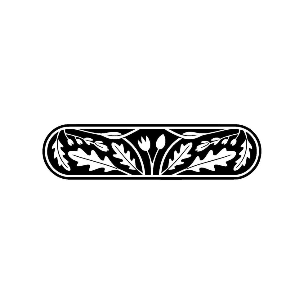 Elegant Botanical Black White Border. vector