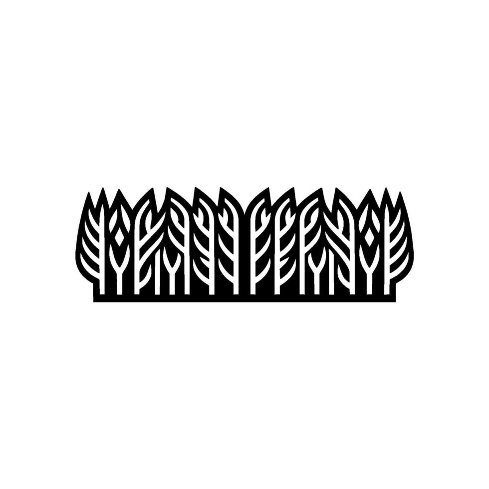 Minimalist Forest Silhouette - Black and White Element. vector