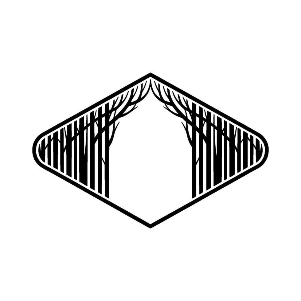 Minimalist Forest Frame Geometric , Natural Motif, Template. vector