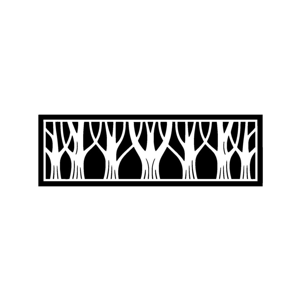 Geometric Forest Silhouette Border Modern. vector