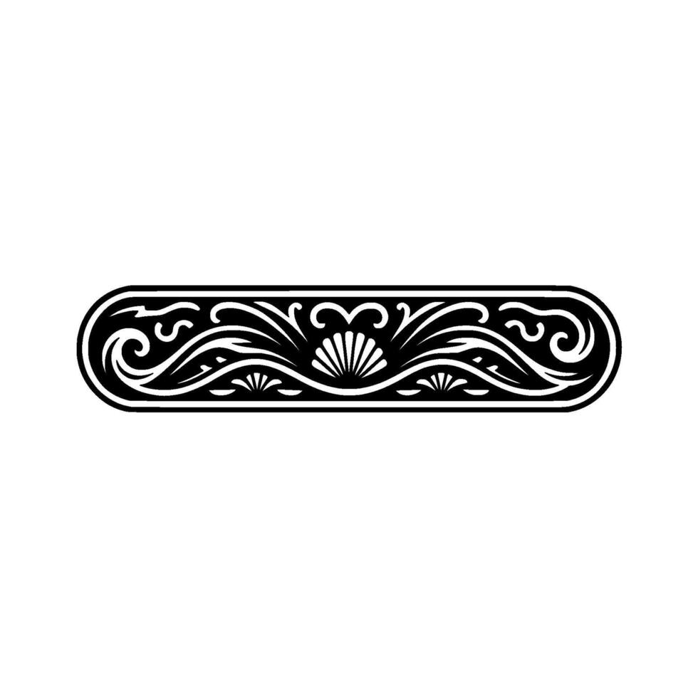 Elegant Decorative Border - Seashell and Swirls. vector
