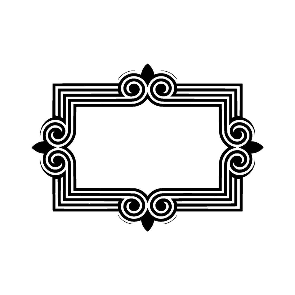 Elegant Black White Decorative Frame , Art Deco Style. vector