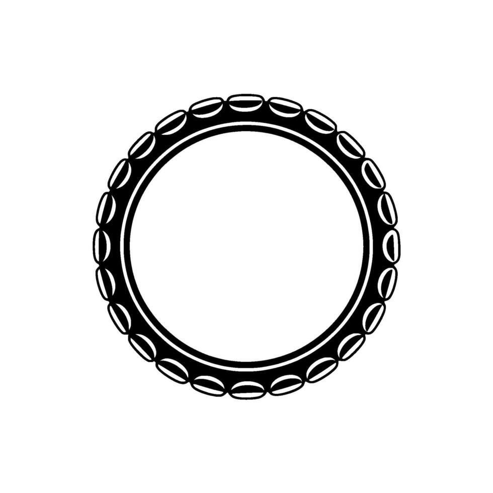 Abstract Black and White Ornamental Circle on White Background. vector