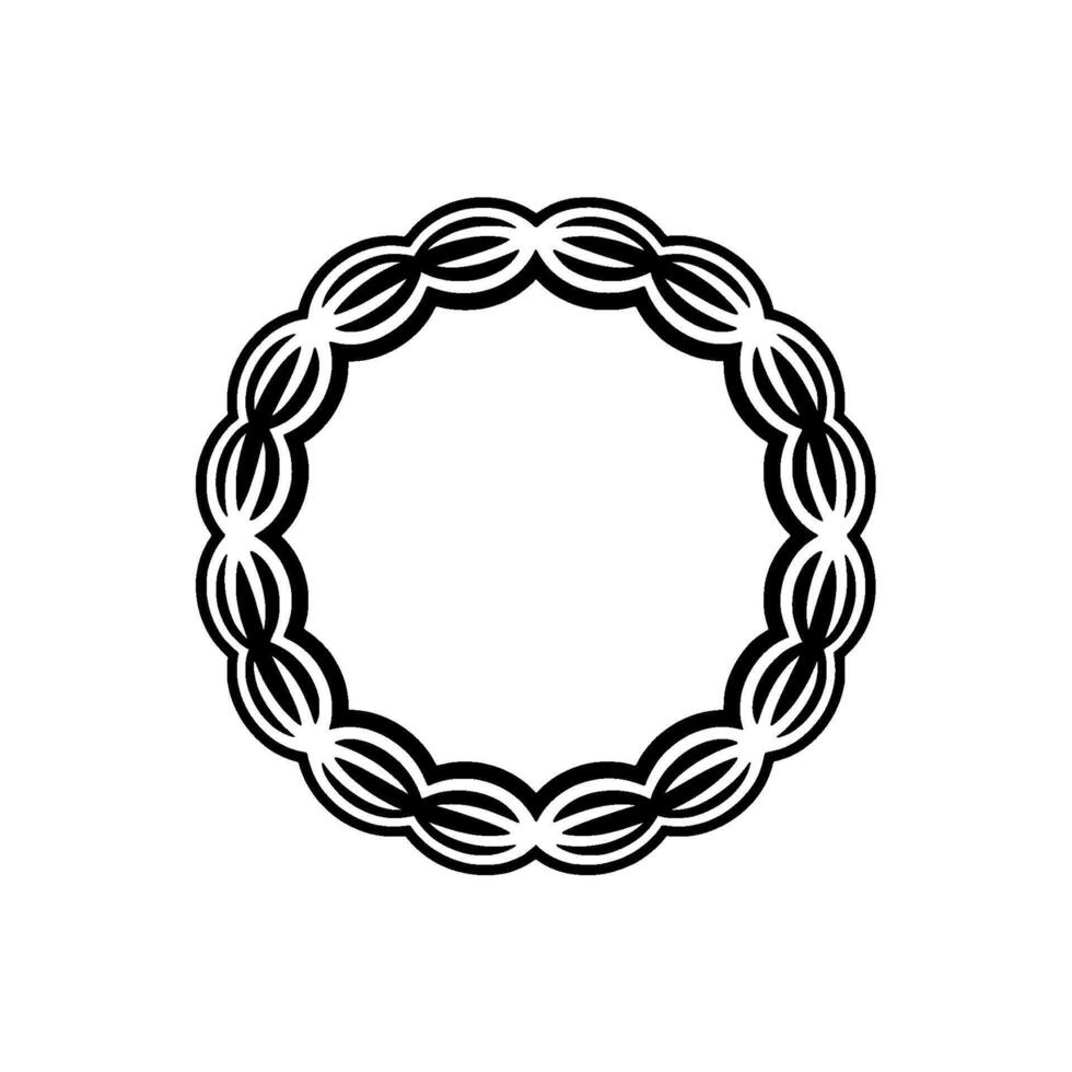 Geometric Circle Border Minimalist Black and White. vector