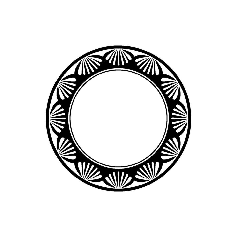 Minimalist Deco Style Circular Frame, Illustration. vector