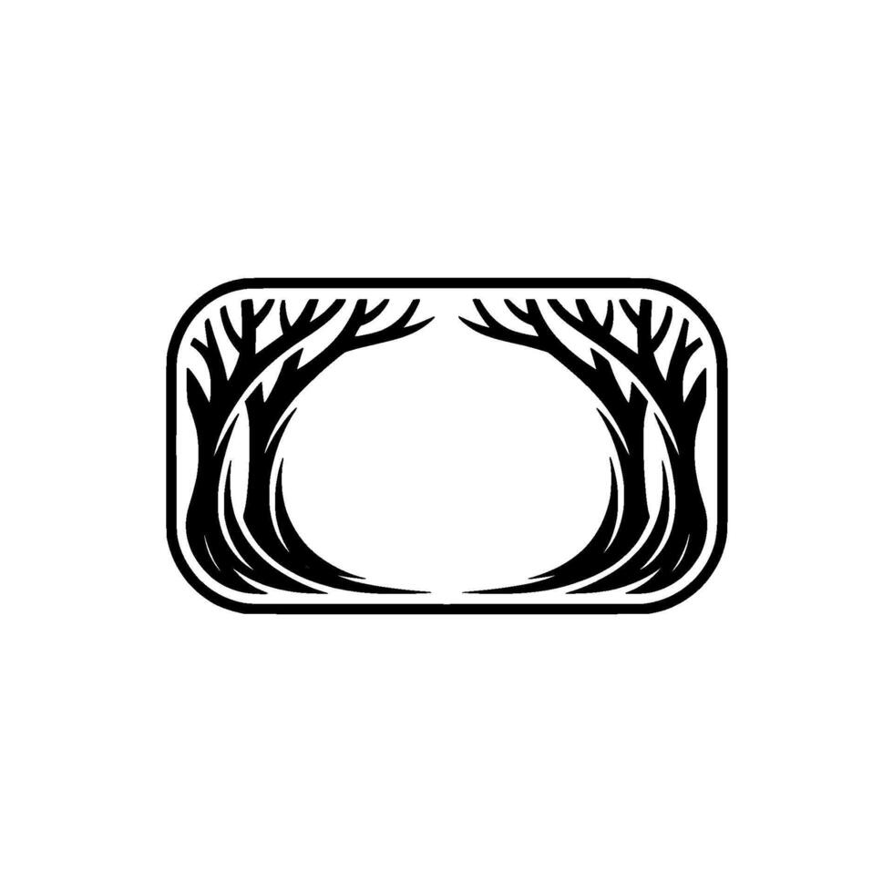 Black Forest Frame , Minimalist , Nature Element. vector