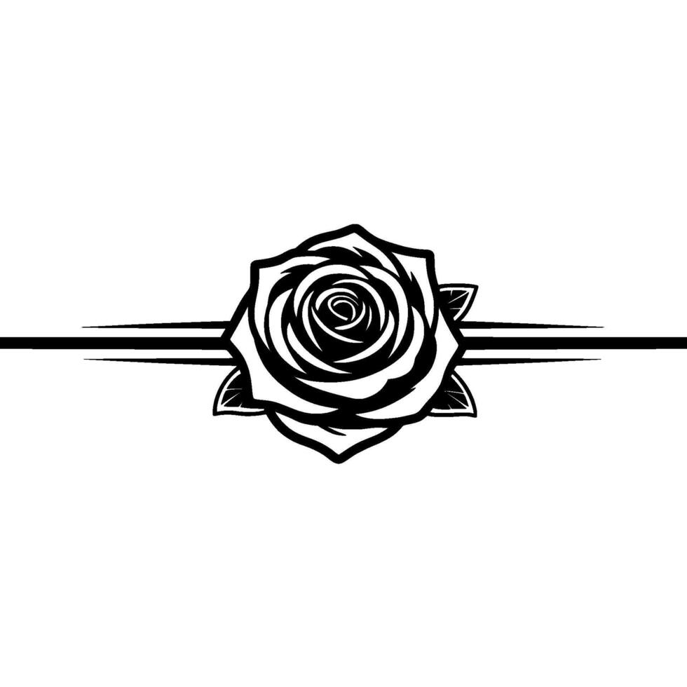 Elegant Black and White Rose. vector