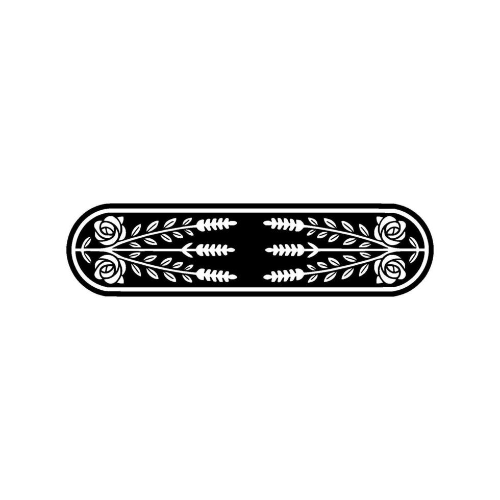 Elegant Floral with Roses in Black and White, Decorative Element. vector