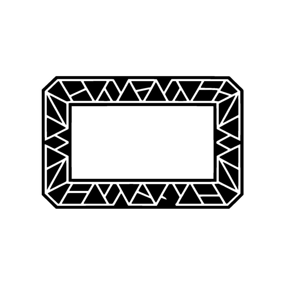 Geometric Rectangular Frame with Triangle Pattern - Minimalist. vector