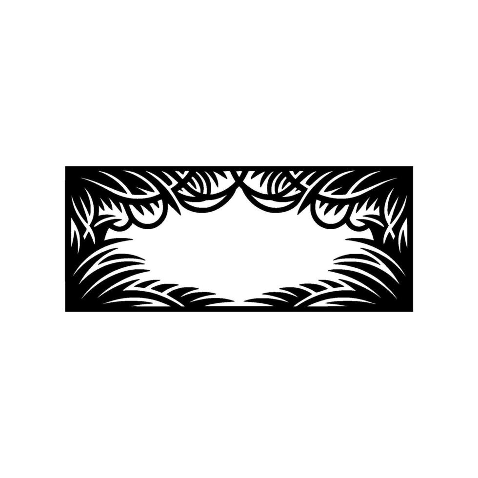 Elegant Black Floral Frame - Decorative. vector