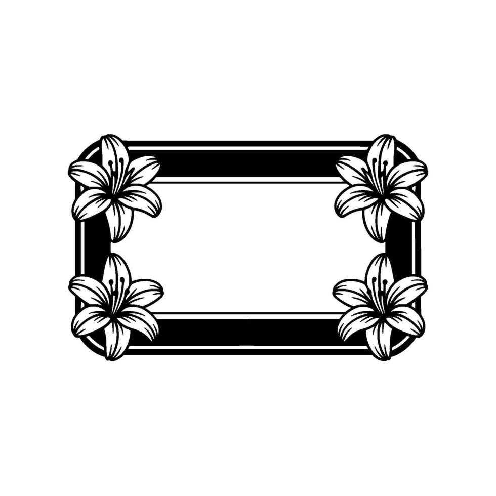 Elegant Lily Frame Minimalist Floral with Space for Text. vector