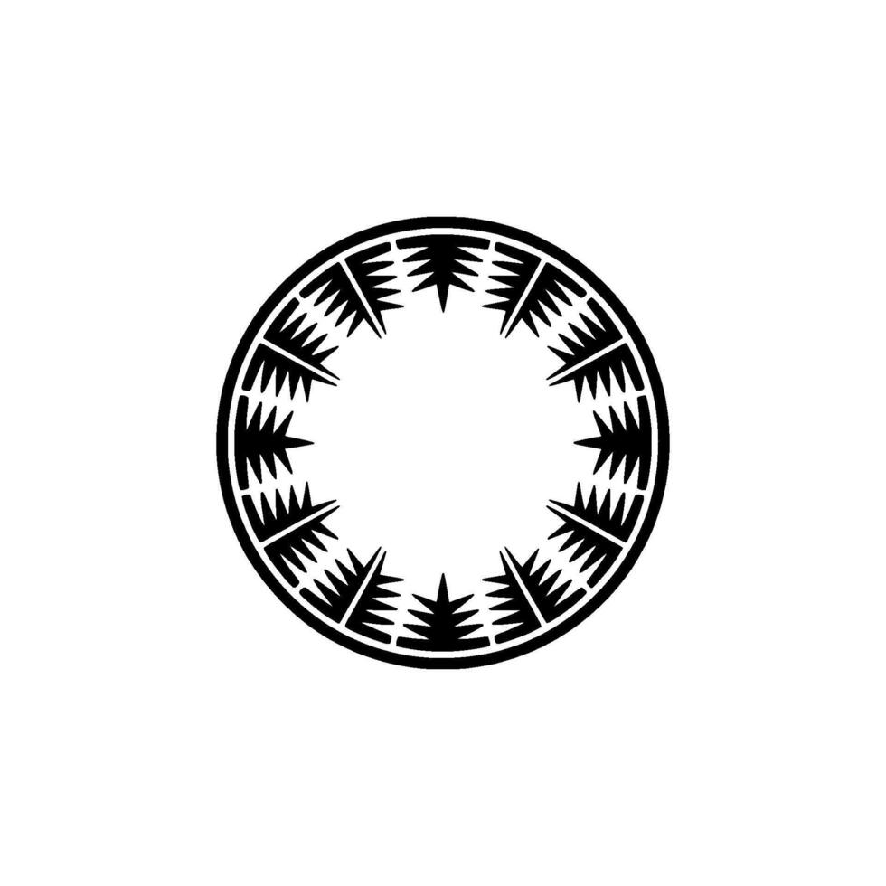 Minimalist Black Mandala on White Background, Modern Illustration. vector