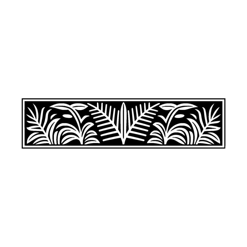 Elegant Black White Floral Border , Modern Style, Minimalist Aesthetic. vector