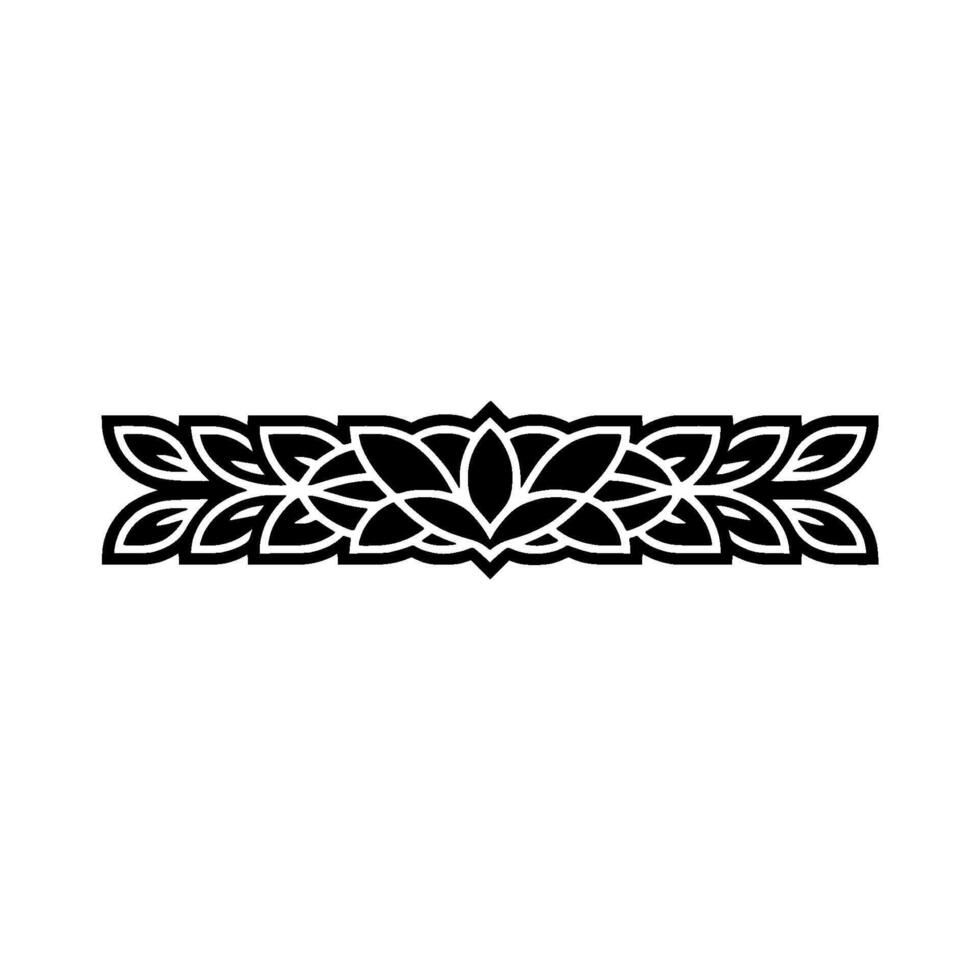 Minimalist Black Floral Ornament on White Background. vector
