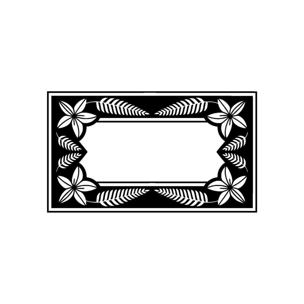 Elegant Floral Frame in Black and White - Blank Space for Text. vector