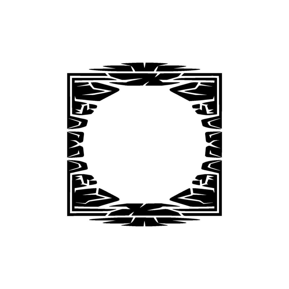 Abstract Geometric Frame in Black and White, Minimalist. vector