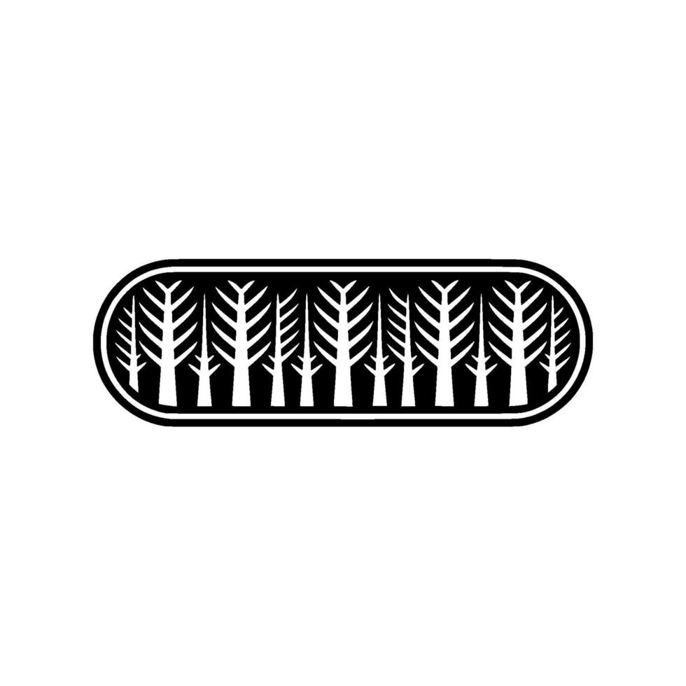 Black Forest Silhouette on Gray Background. vector