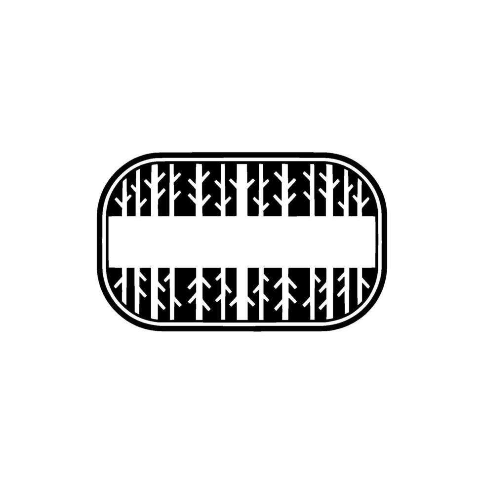 Minimalist Forest Scene Oval. vector