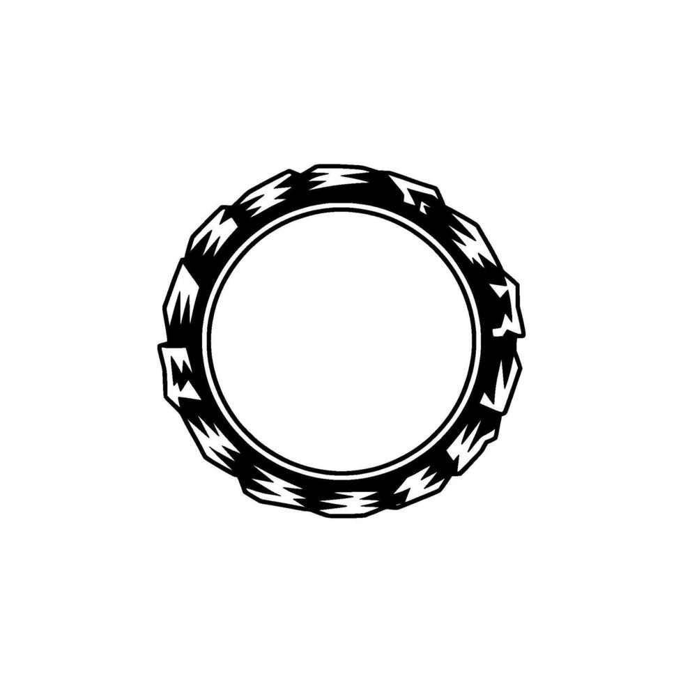 Geometric Black Frame on White Background, Minimalist. vector