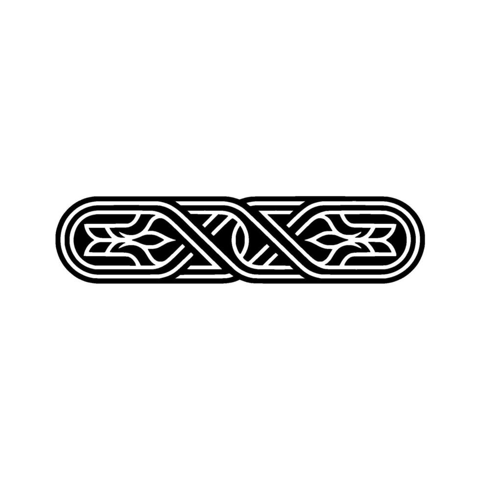Minimalist Celtic Knot in Black and White, Elegant Ornamental Element. vector