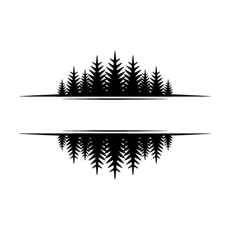 Minimalist Pine Tree Silhouette with Text Space. vector