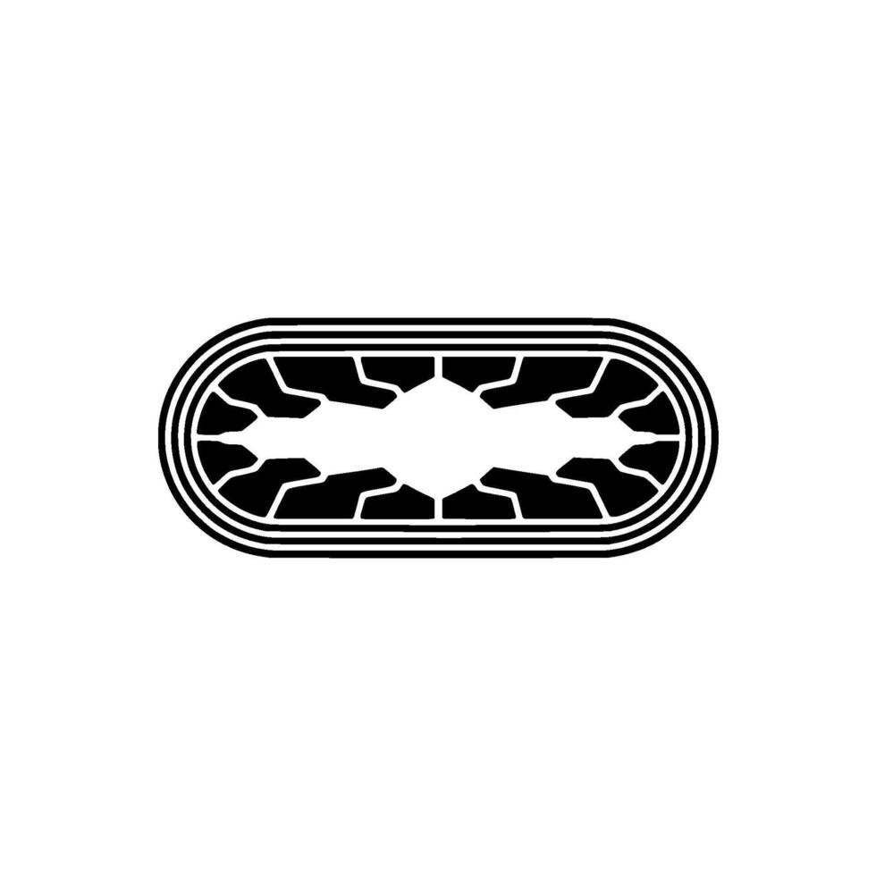 Geometric Tech Black Oval Element on Grayscale. vector