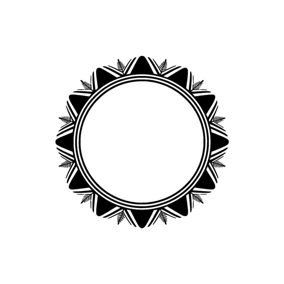 Elegant Black and White Round Decorative Frame. vector