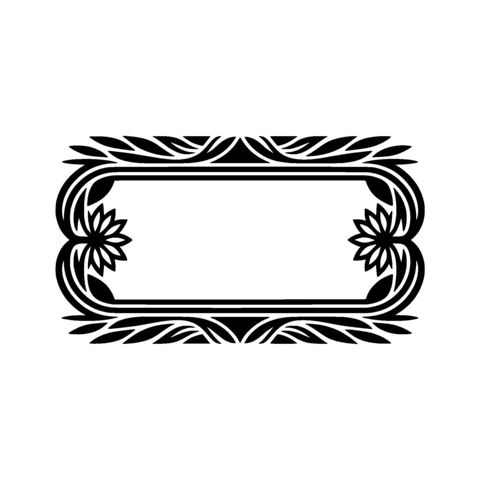 Elegant Floral Frame Border , Art Nouveau Style, Illustration. vector