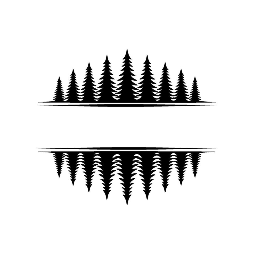 Symmetric Pine Trees for Nature, Travel, or Branding. vector