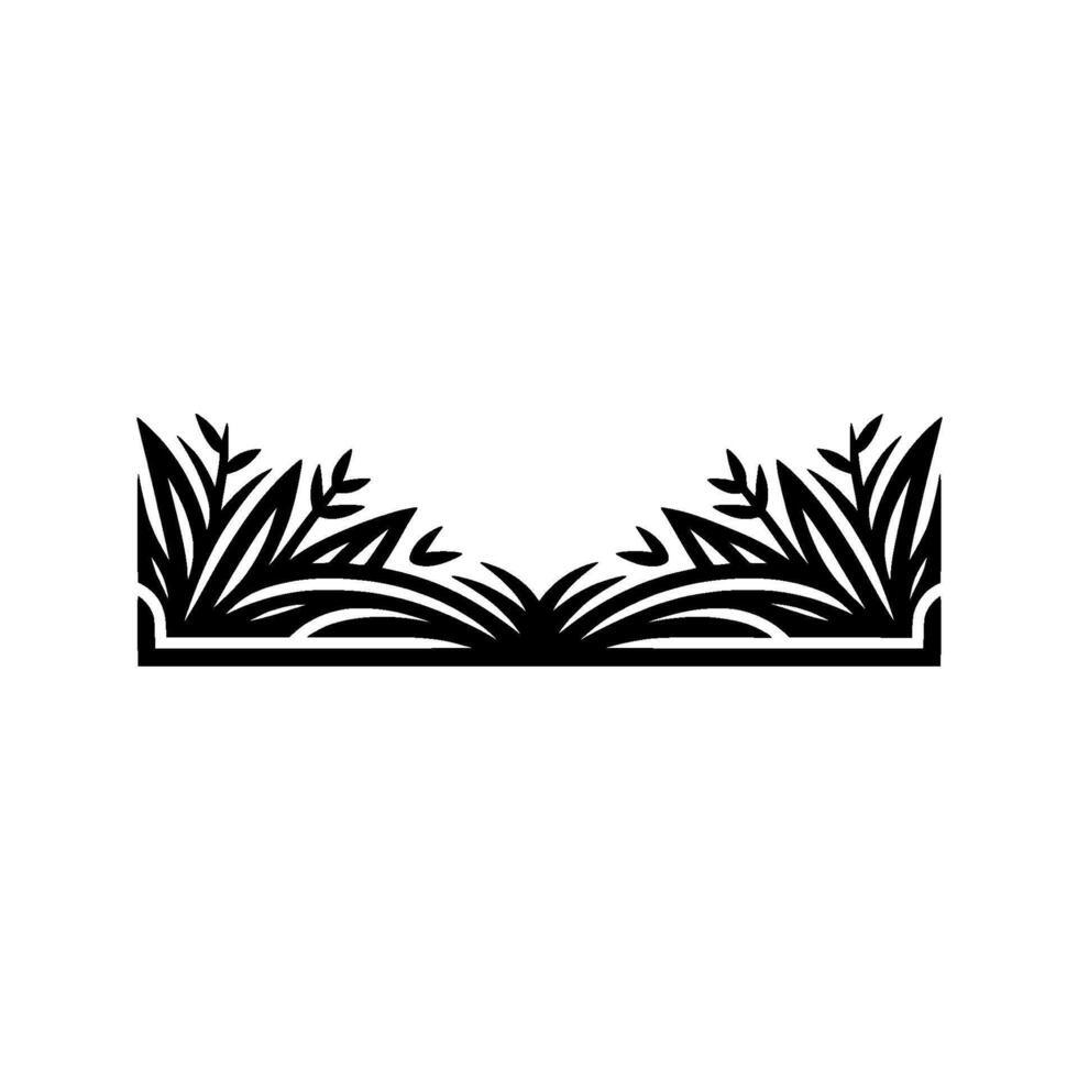 Geometric Sunset Silhouette in Foliage, Minimalist. vector