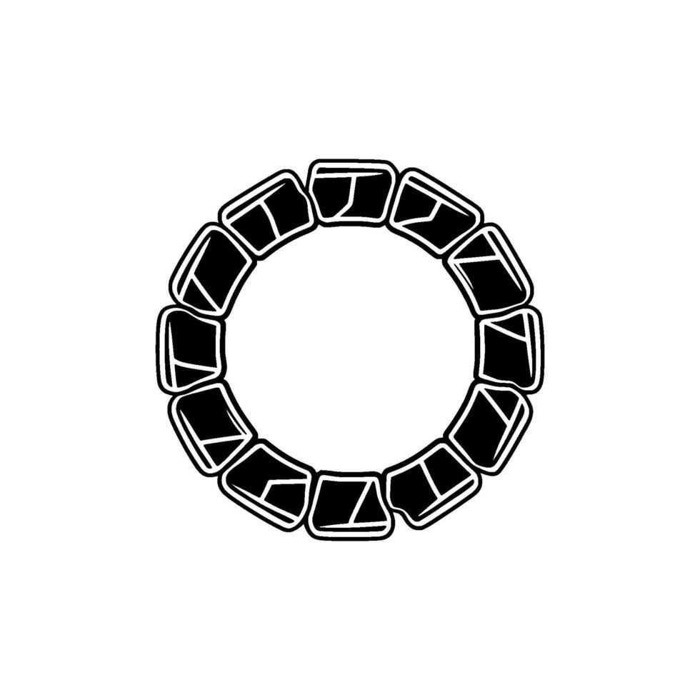 Geometric Stone Circle Illustration Modern , Minimalist Aesthetic. vector