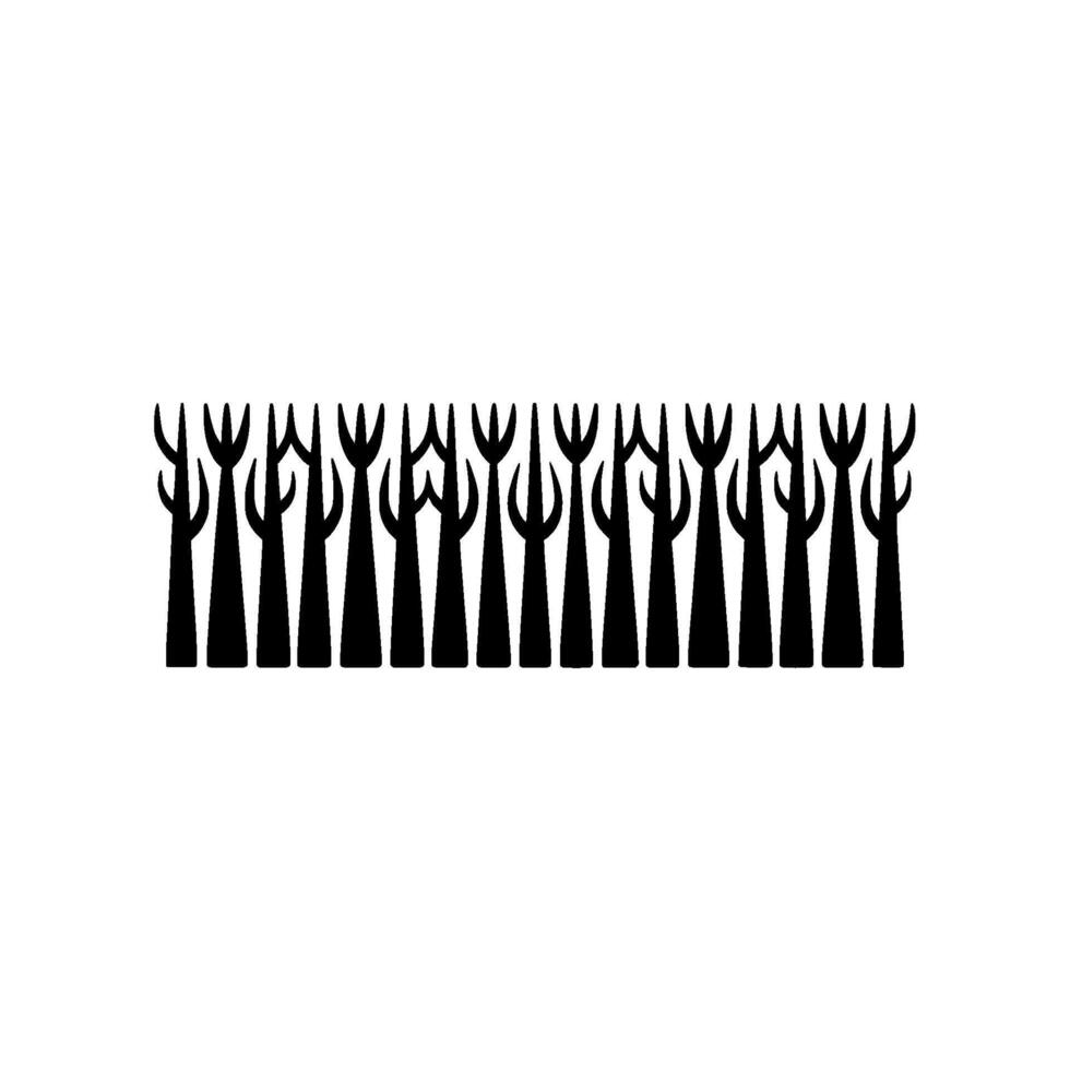 Minimalist Forest Silhouette with Circle. vector