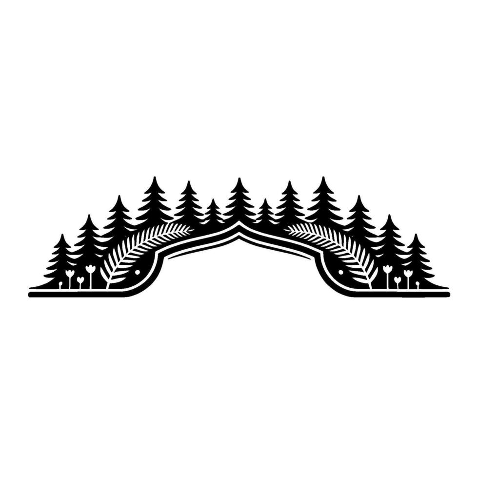 Forest Arch Silhouette Minimalist Nature. vector