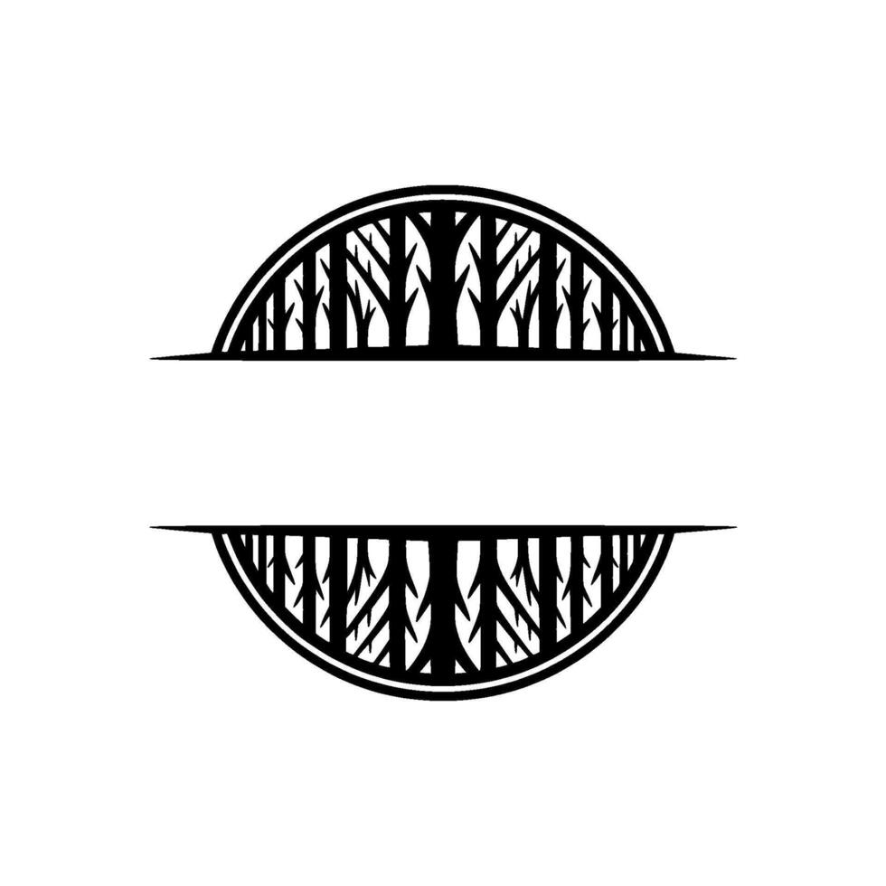 Minimalist Tree Arch Emblem Nature , Template. vector