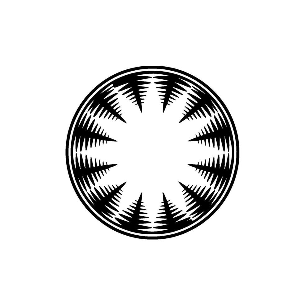 Abstract Black and White Circular Pattern. vector