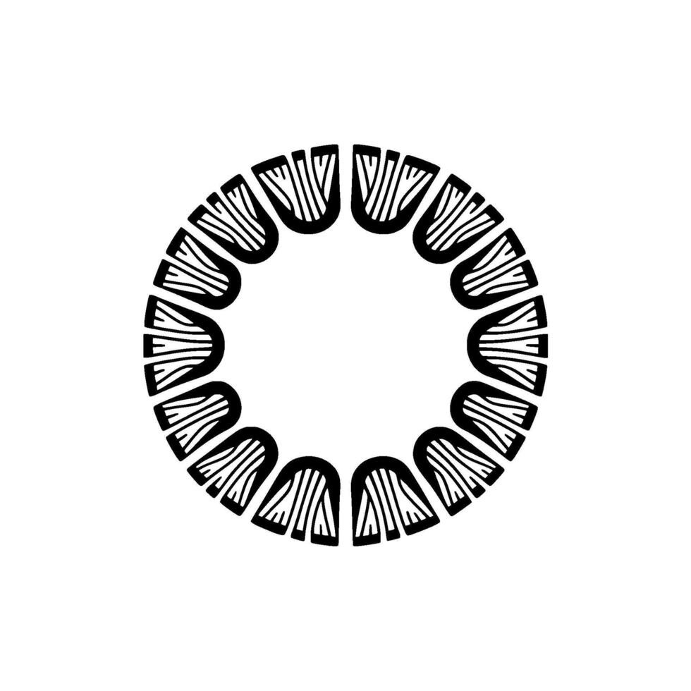 Minimalist Black and White Circular Motif. vector