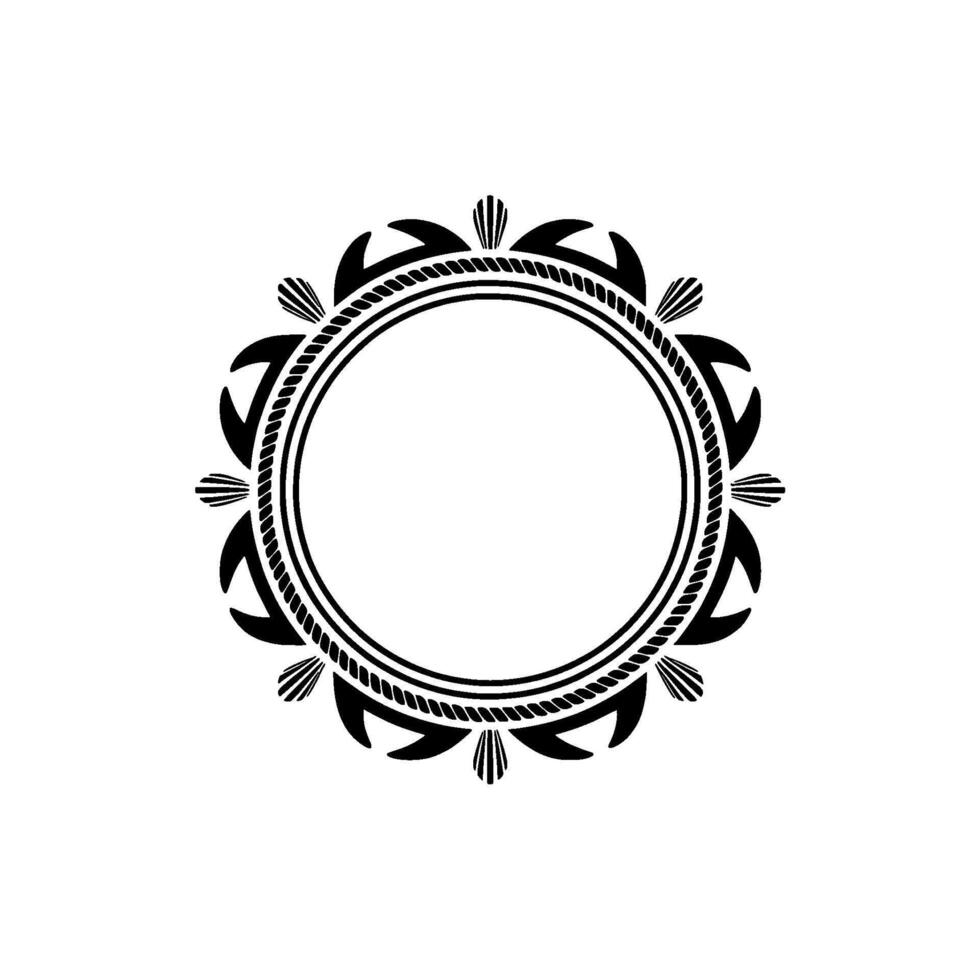 Circular Ornamental Frame, Black and White. vector