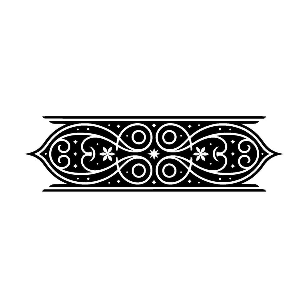 Elegant Decorative Border in Black and White, Illustration. vector