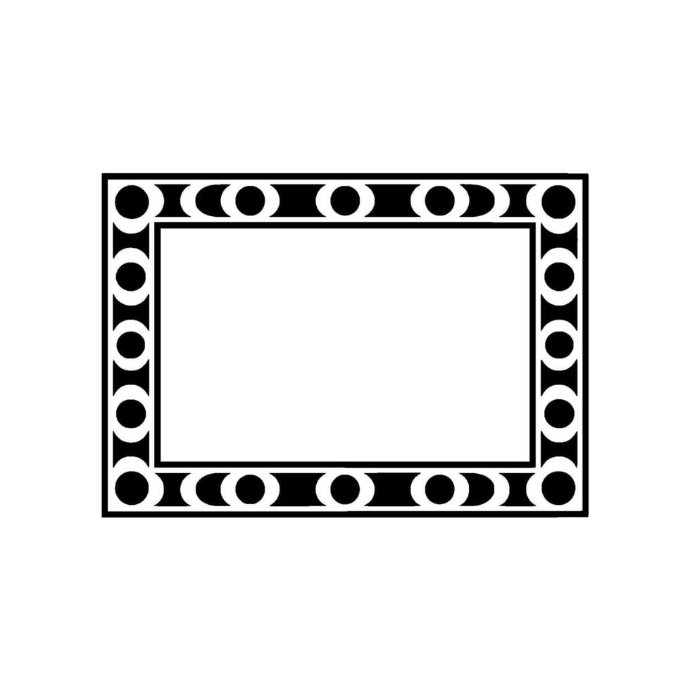 Minimalist Geometric Frame with Black White Pattern - Decorative Element. vector