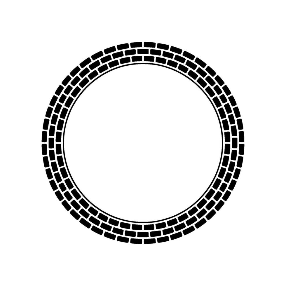 Minimalist Tire Tread Circle on White, for Elements. vector