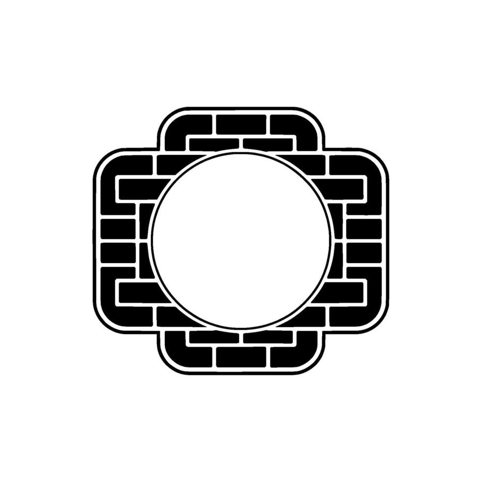 Modern Minimalist Brick Circle Frame. vector