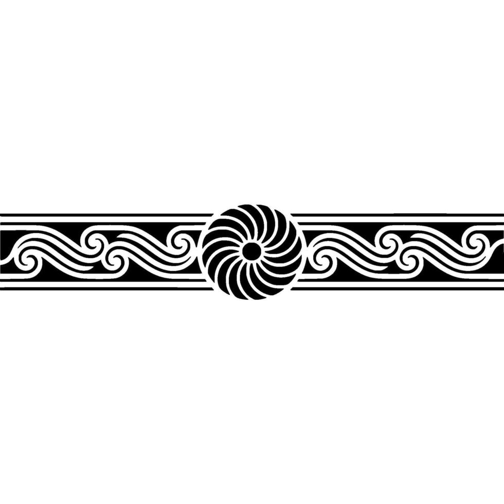 Elegant Black and White Swirl , Decorative Border Element. vector