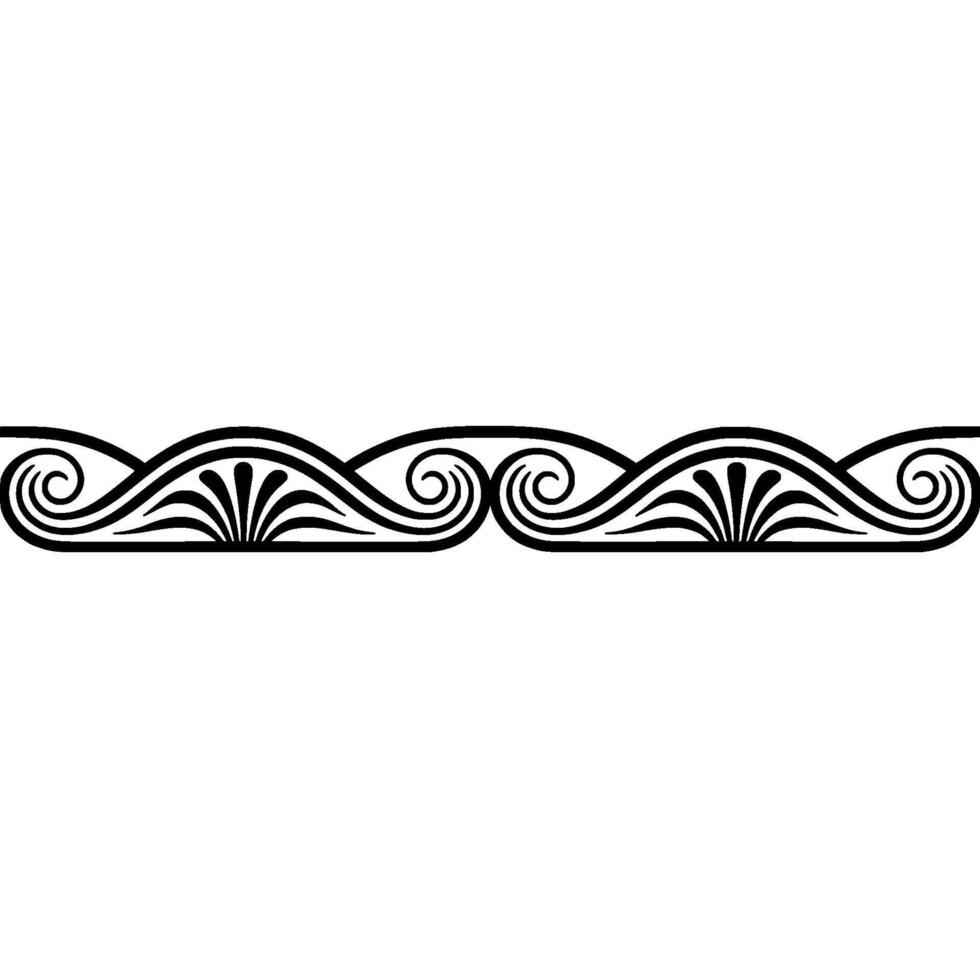 Elegant Black White Decorative Border, Greek Key. vector